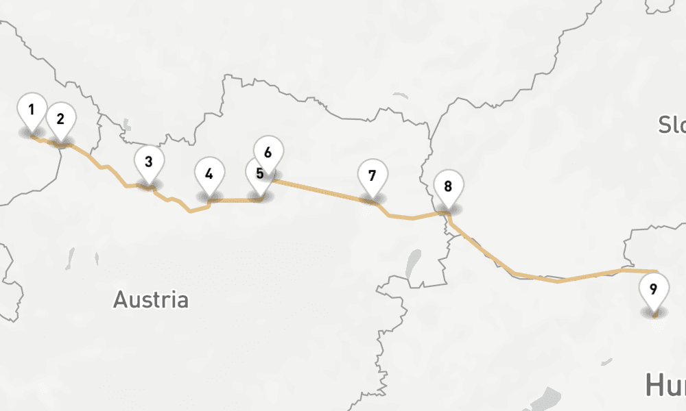 7 nights / 8 days, one-way from Vilshofen an der Donau to Budapest