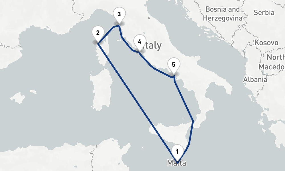 7 nights / 8 days, Valletta Round trip