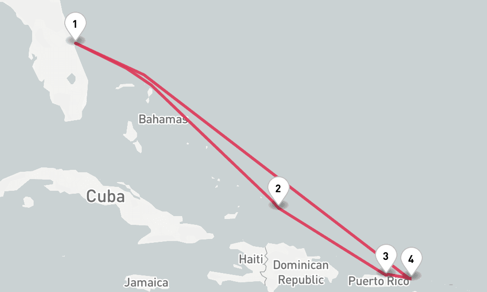 7 nights / 8 days, Port Canaveral (Orlando, Florida) Round trip