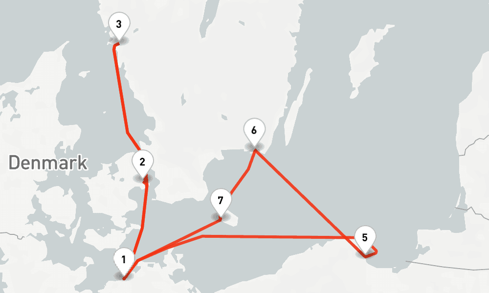 9 nights / 10 days, Warnemunde (Rostock, Germany) Round trip