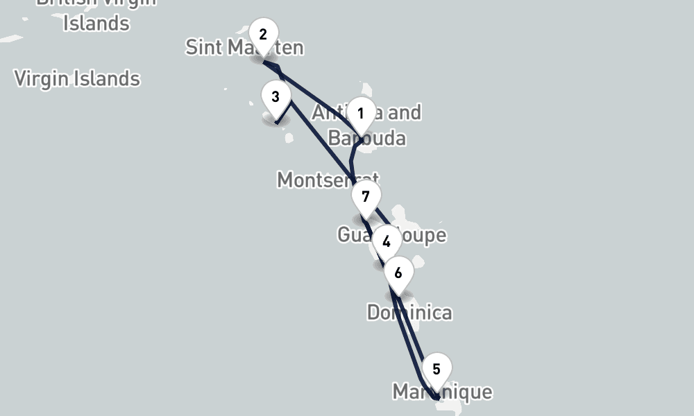 7 nights / 8 days, St Johns (Antigua) Round trip