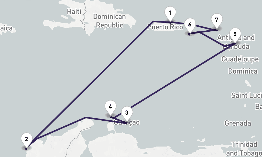 11 nights / 12 days, San Juan (Puerto Rico) Round trip