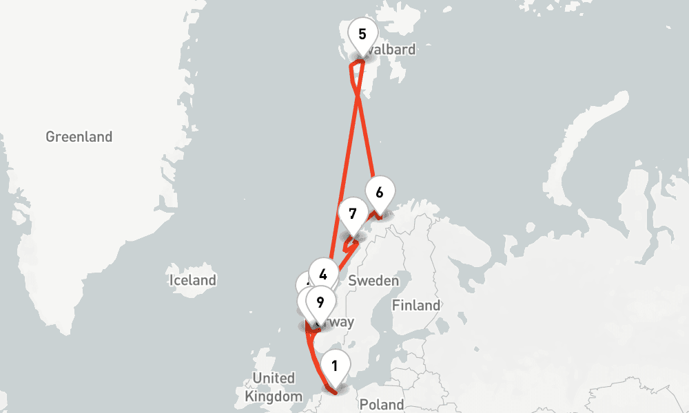 15 nights / 16 days, Hamburg Round trip