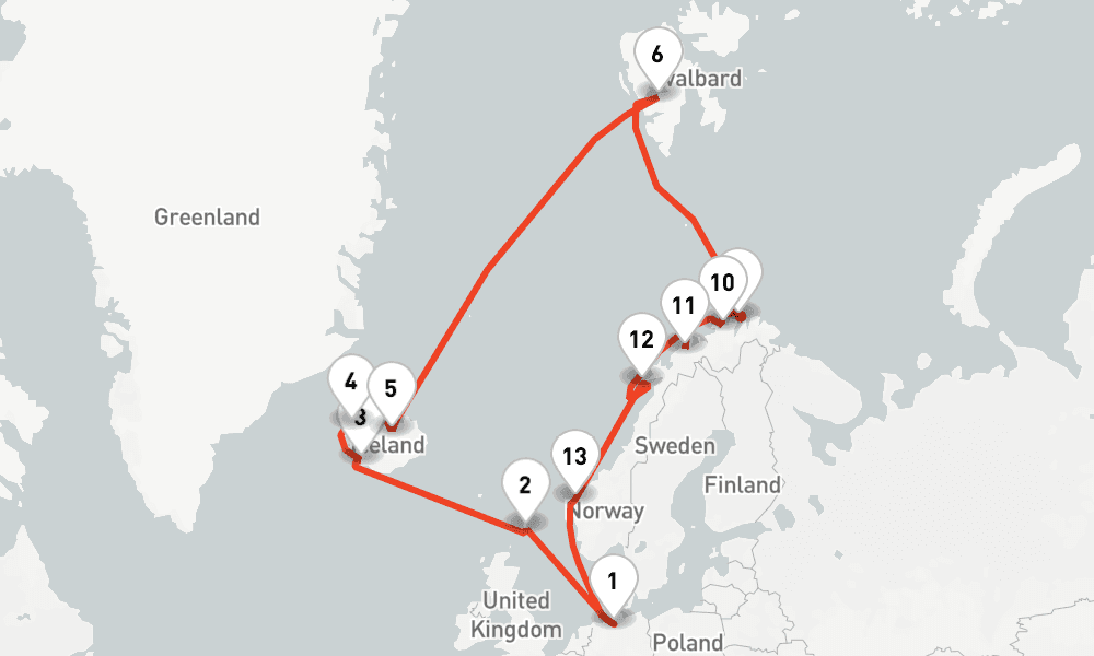 19 nights / 20 days, Hamburg Round trip