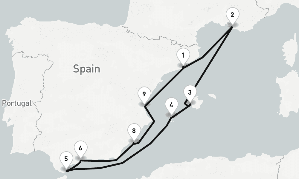 11 nights / 12 days, Barcelona Round trip