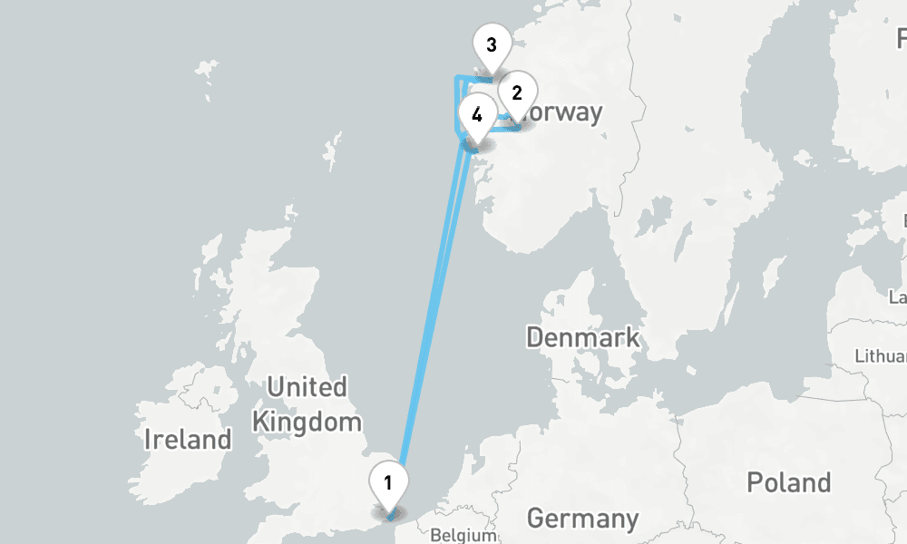 7 nights / 8 days, Dover (England) Round trip