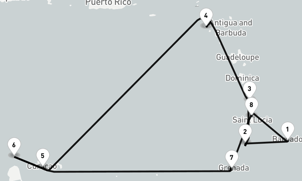 10 nights / 11 days, Bridgetown (Barbados) Round trip