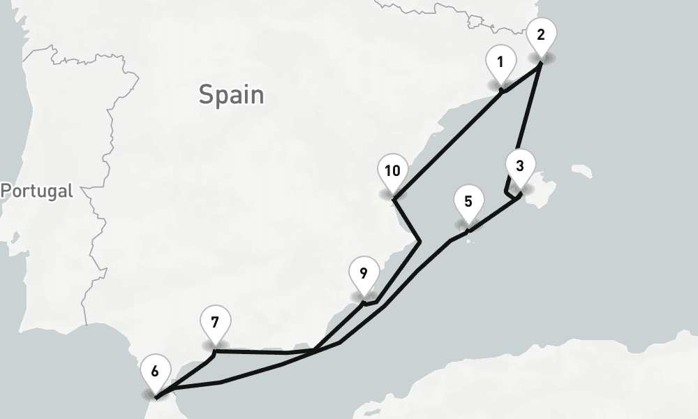 11 nights / 12 days, Barcelona Round trip