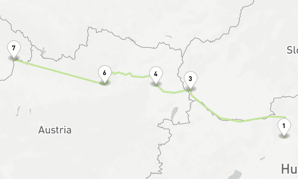 5 nights / 6 days, one-way from Budapest to Passau