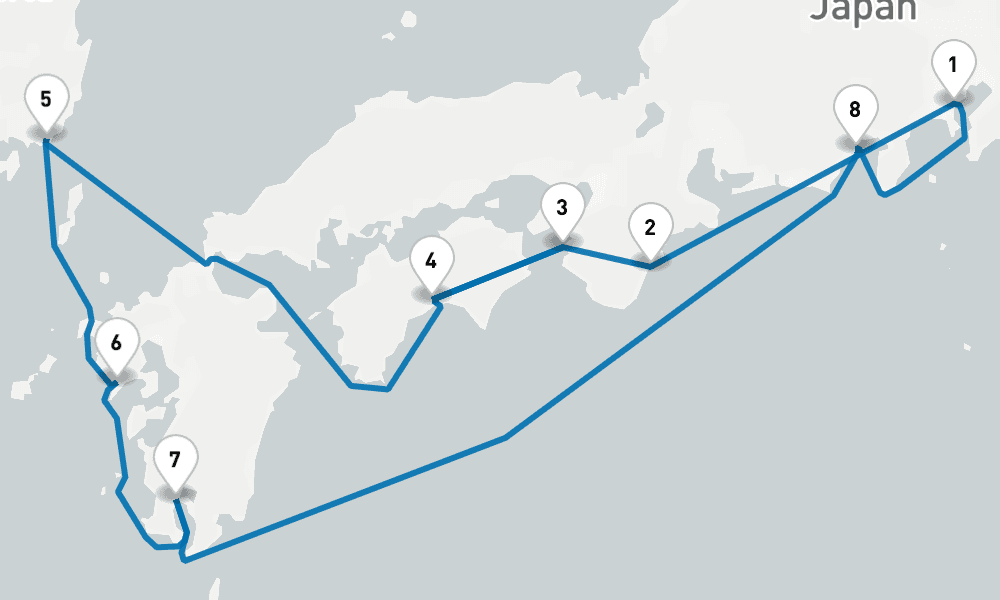 【横浜発着】 海上から臨む熊野大花火と日本周遊11日間 [M623］ 11日間