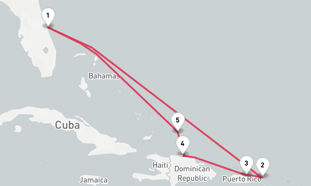 8 nights / 9 days, Port Canaveral (Orlando, Florida) Round trip