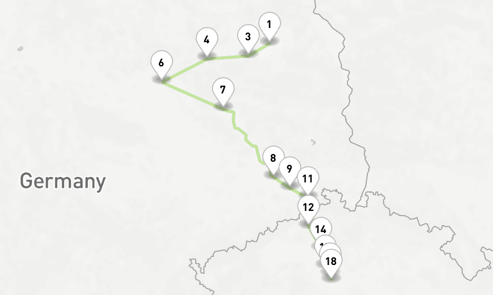 8 nights / 9 days, one-way from Berlin to Prague (Czech Republic)