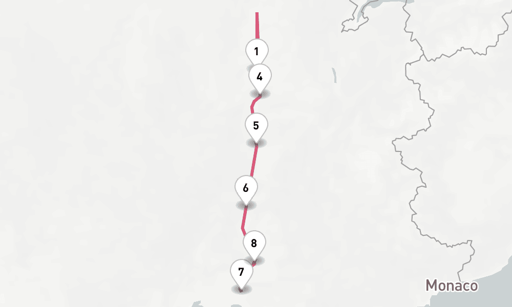 7 nights / 8 days, one-way from Lyon to Avignon