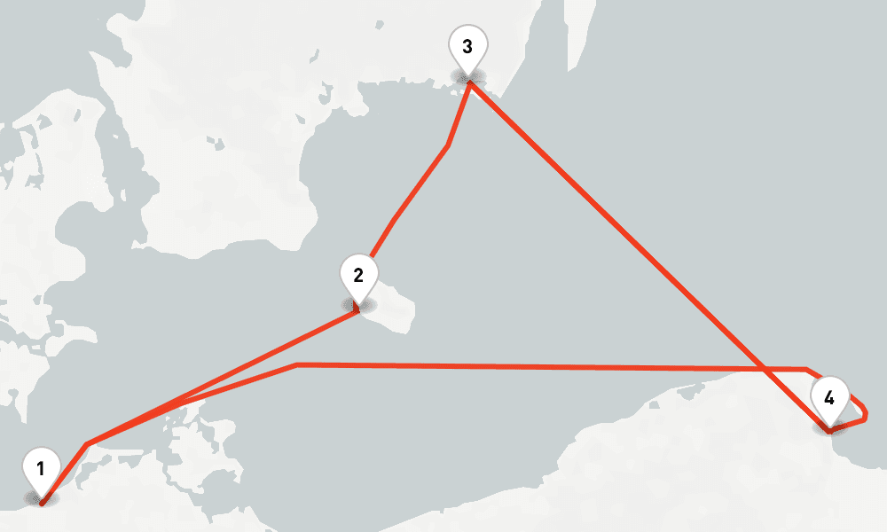 4 nights / 5 days, Warnemunde (Rostock, Germany) Round trip