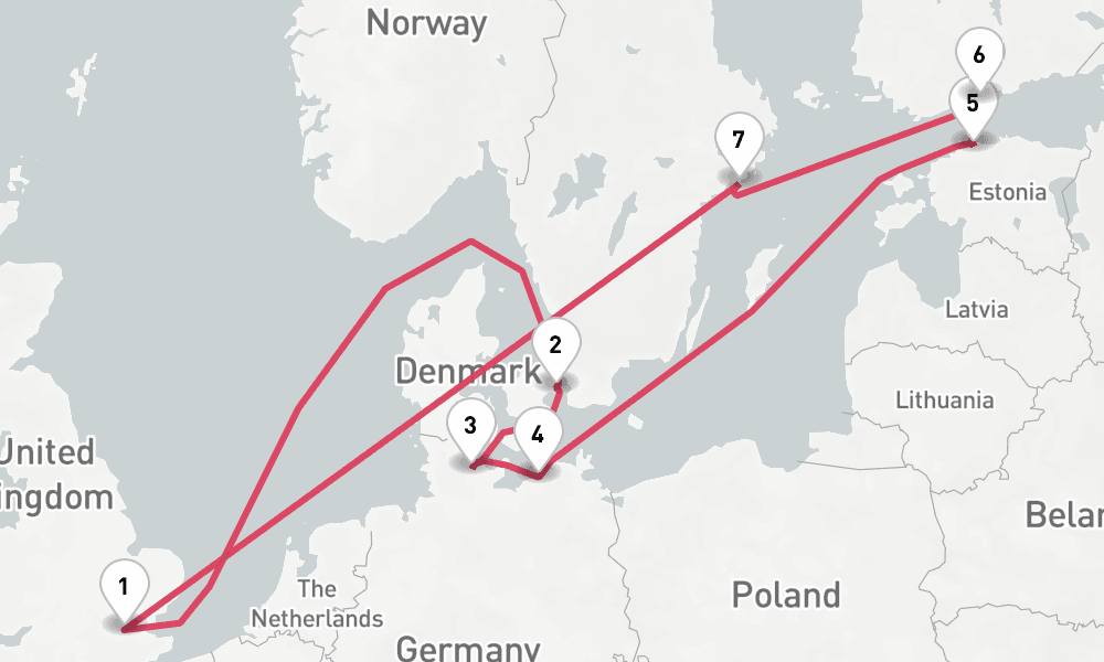 12 nights / 13 days, London (Tower Bridge) Round trip