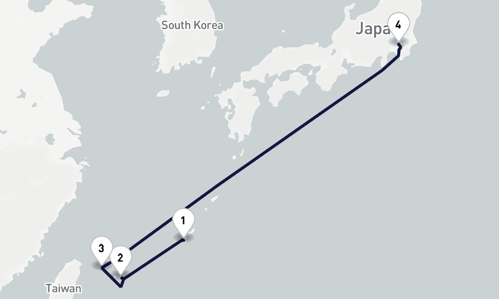 那覇発東京着　石垣 基隆 宮古島 7日間