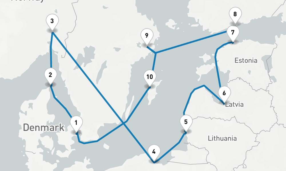 13days 12 night Copenhagen Denmark Sweden round trip the Baltic Sea