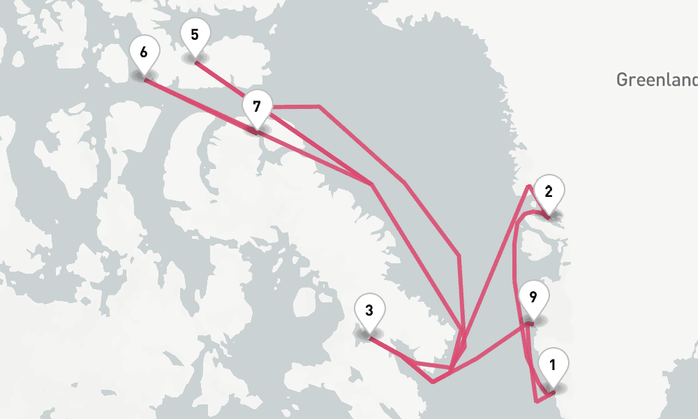 11 nights / 12 days, Nuuk (Greenland) Round trip