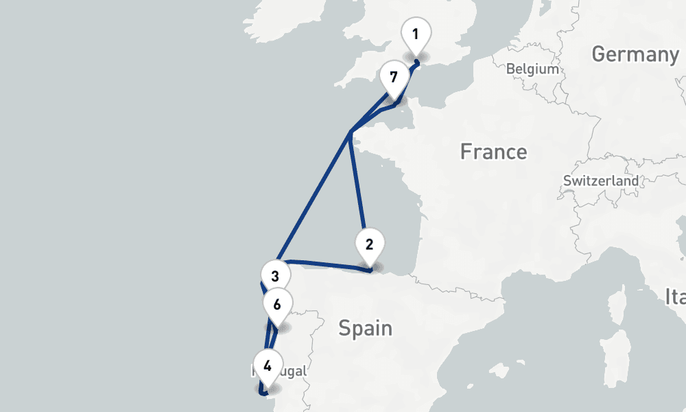 10 nights / 11 days, Southampton (England) Round trip