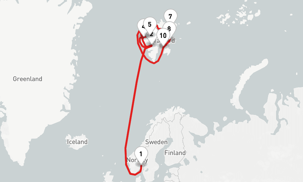 13 nights / 14 days, Oslo Round trip