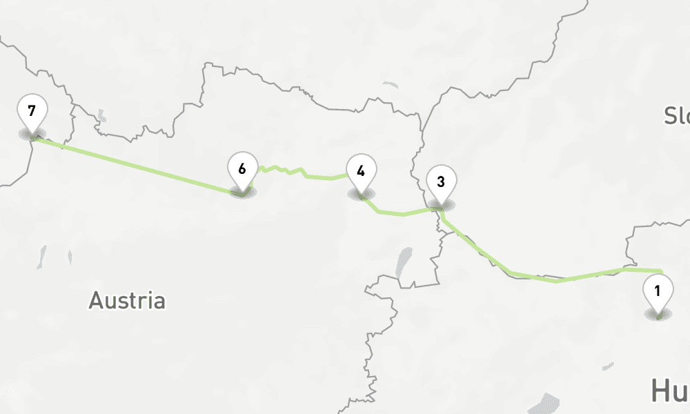 5 nights / 6 days, one-way from Budapest to Passau