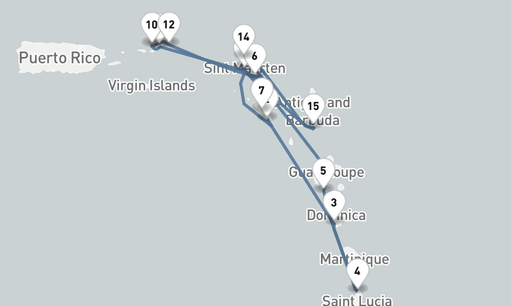 14 nights / 15 days, Philipsburg (St Maarten Island, Dutch Antilles) Round trip