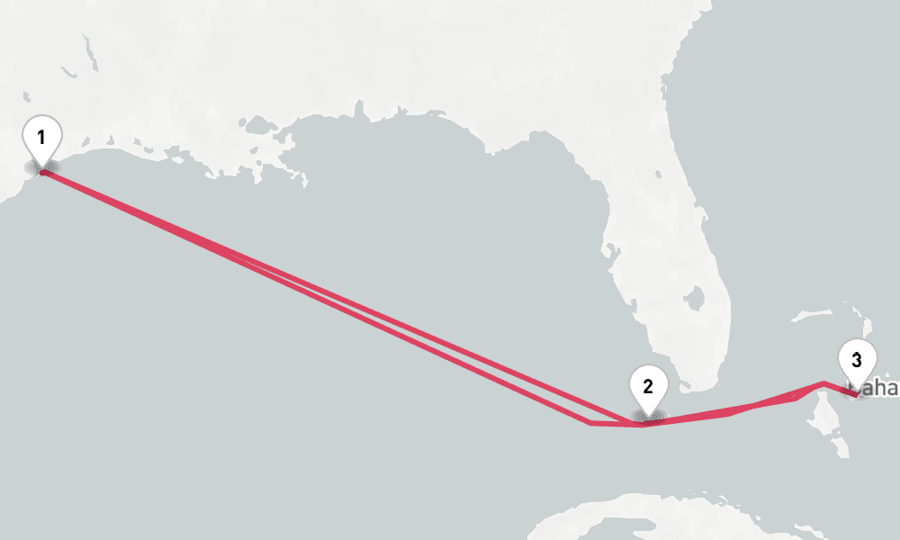 8 nights / 9 days, Galveston (Texas) Round trip