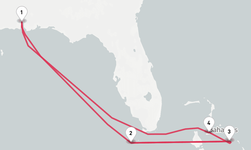 8 nights / 9 days, Mobile (Alabama) Round trip