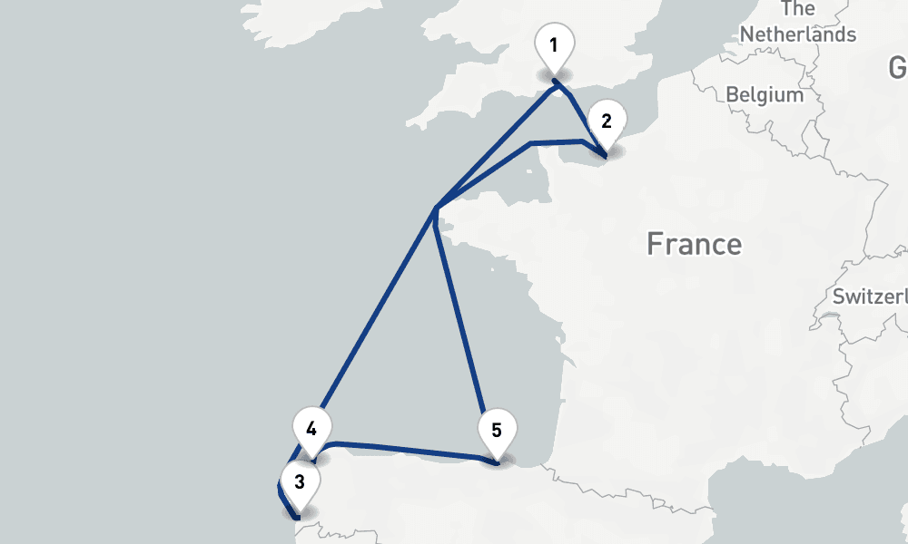 7 nights / 8 days, Southampton (England) Round trip