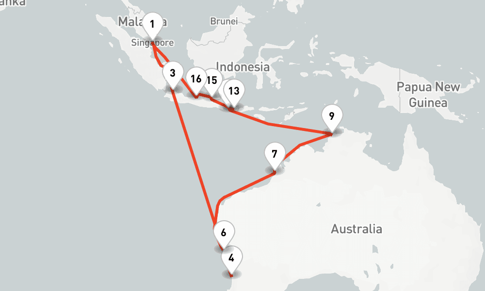 28 nights / 29 days, Singapore Round trip