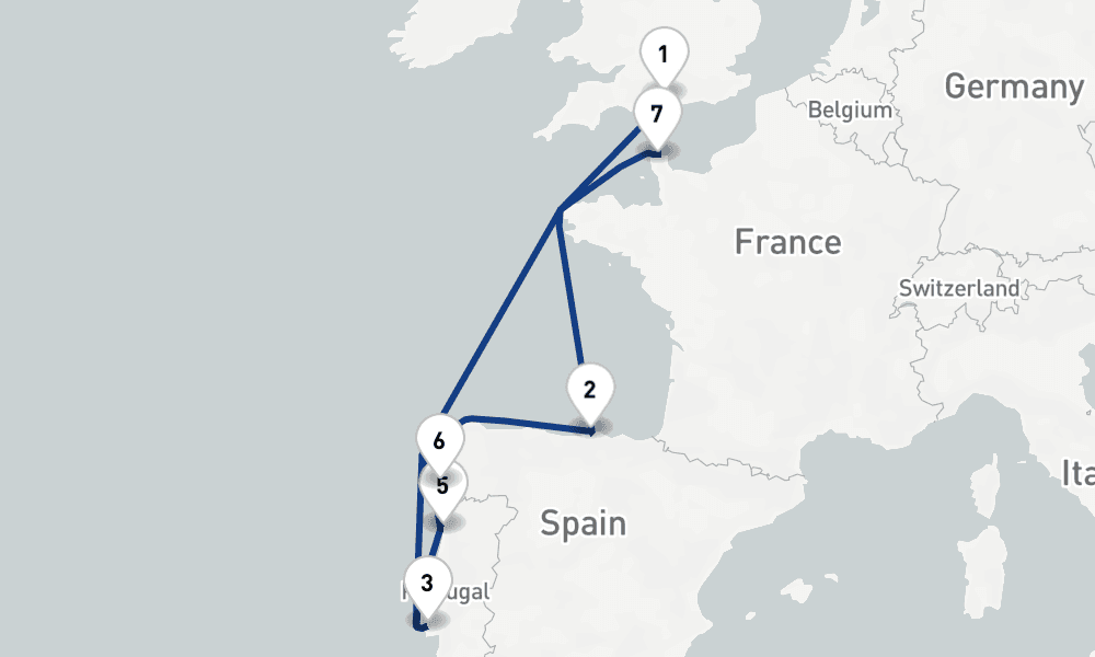 10 nights / 11 days, Southampton (England) Round trip
