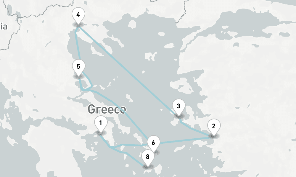 7 nights / 8 days, Piraeus (Athens, Greece) Round trip