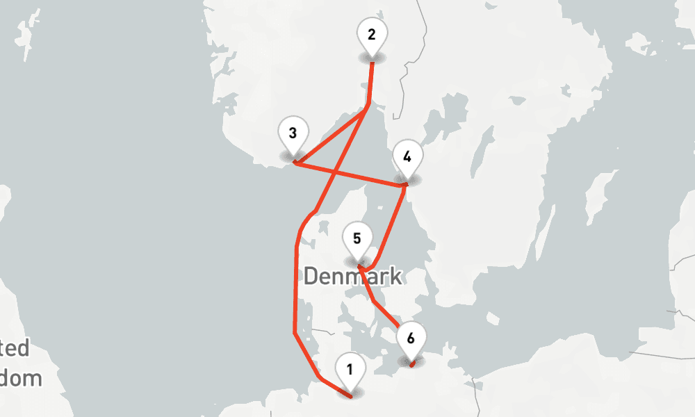 6 nights / 7 days, one-way from Hamburg to Warnemunde (Rostock, Germany)