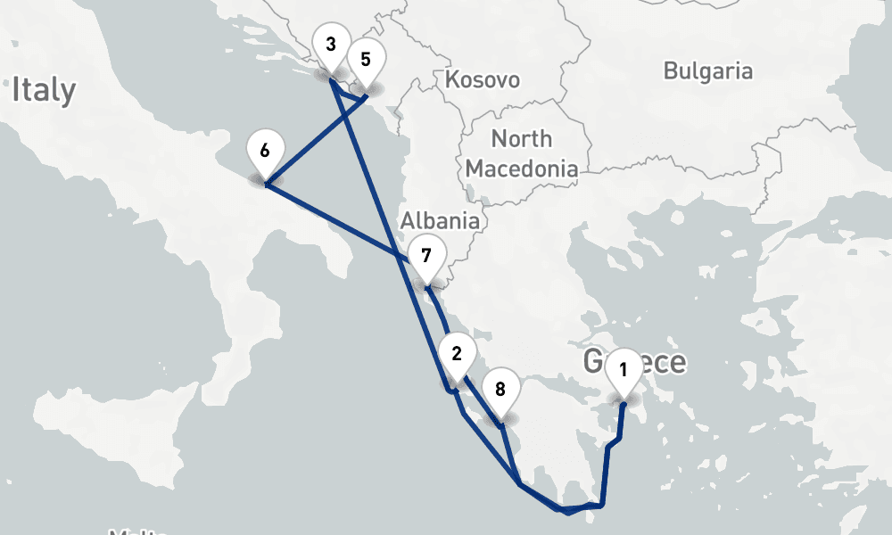 7 nights / 8 days, Piraeus (Athens, Greece) Round trip