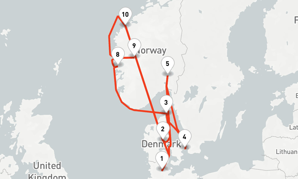 14 nights / 15 days, Kiel Round trip