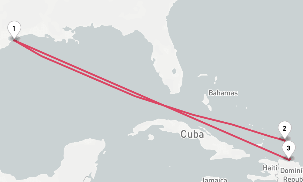 10 nights / 11 days, Galveston (Texas) Round trip