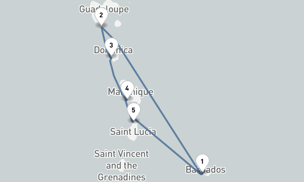 7 nights / 8 days, Bridgetown (Barbados) Round trip