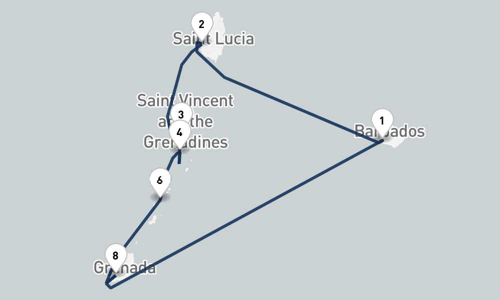 7 nights / 8 days, Bridgetown (Barbados) Round trip