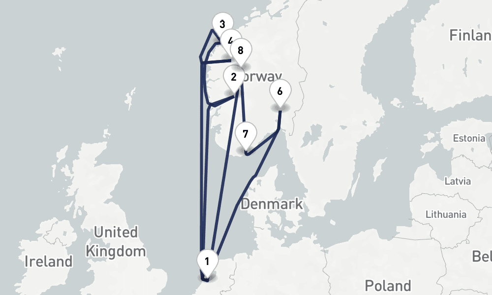 14 days, round-trip Norwegian Fjords Sognefjord 15日間