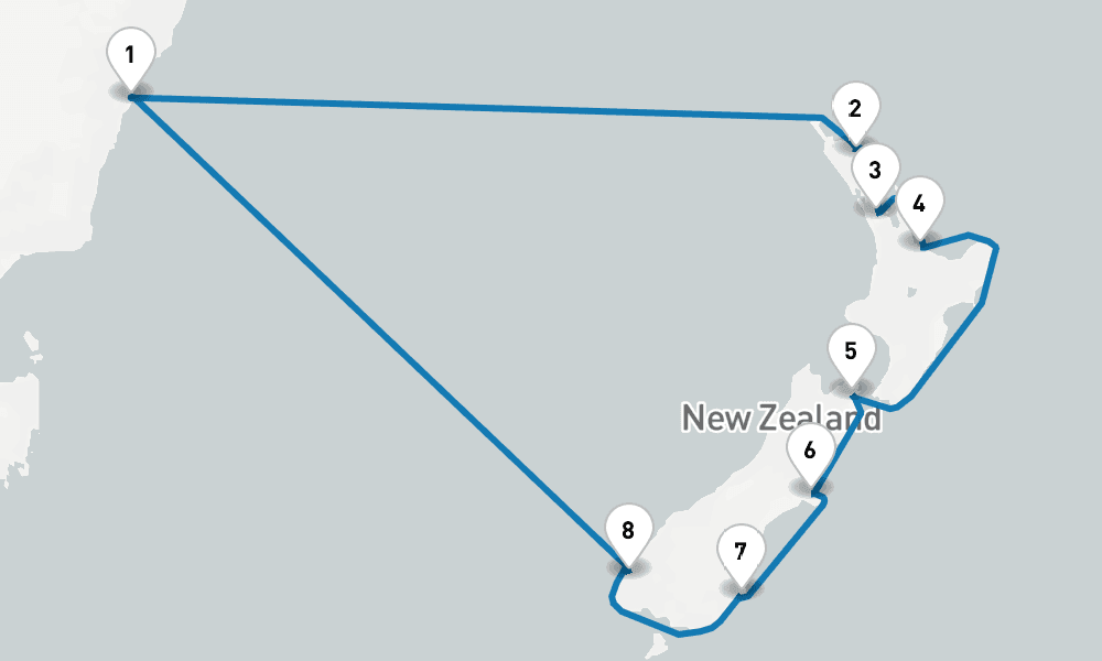 14 days, round-trip New Zealand 15日間