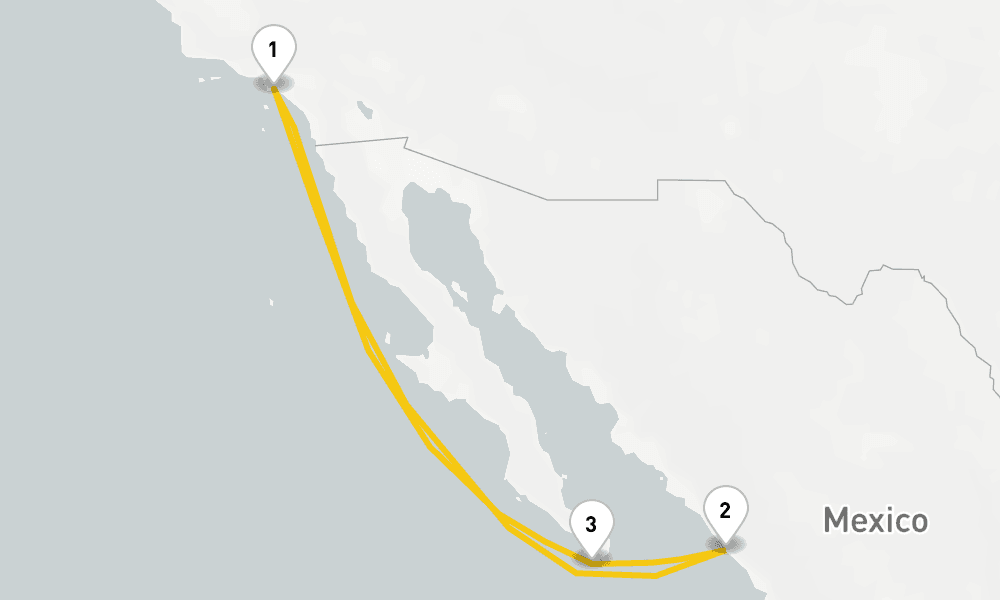 7 days, round-trip Cabo Overnight Mazatlan 8日間