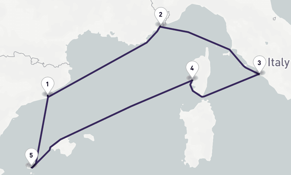 6 days, round-trip Riviera Charms, Rome Corsica 7日間