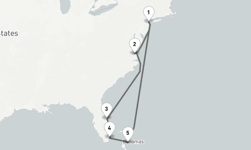 10 days, round-trip - Florida Und Bahamas - AbBis Bayonne New York 11日間