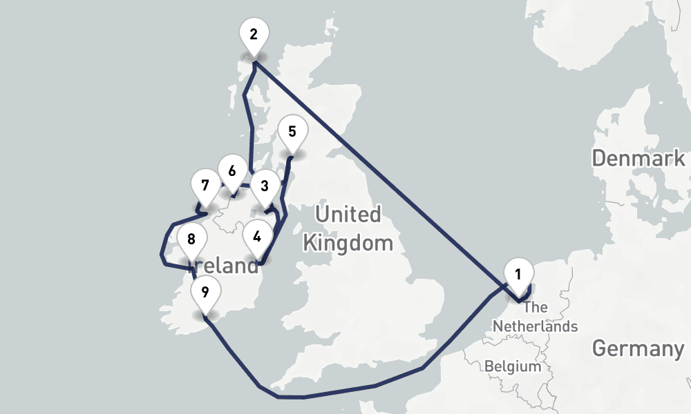 11 days, round-trip Wild British Isles Ireland Cliffs Of Moher 12日間