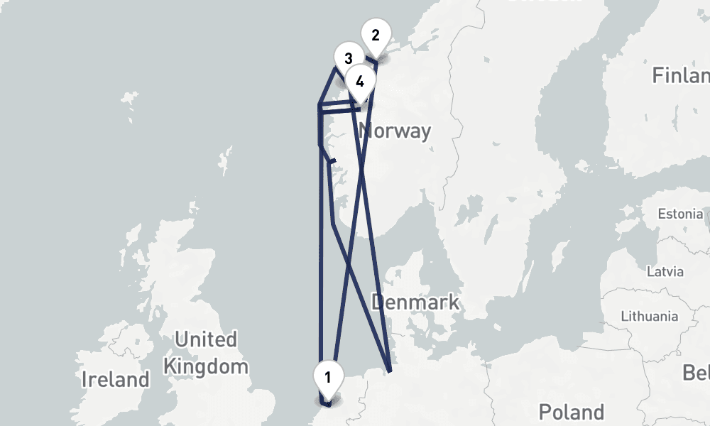 7 days, round-trip Norwegian Fjords Nordfjord 8日間