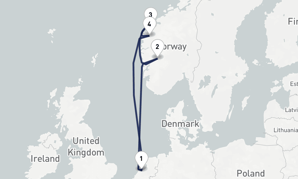 7 days, round-trip Norwegian Fjords Nordfjord 8日間