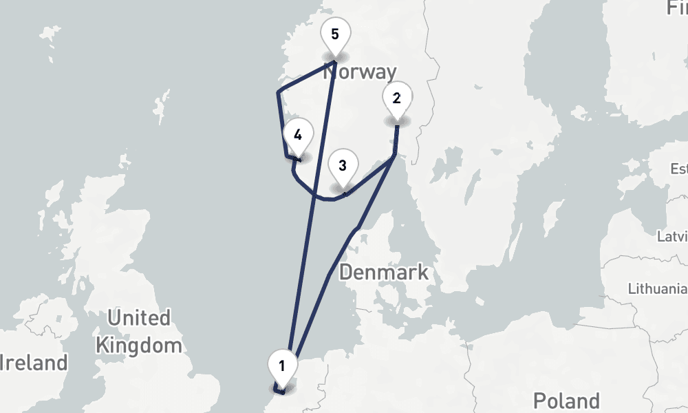 7 days, round-trip Norwegian Fjords Sognefjord 8日間