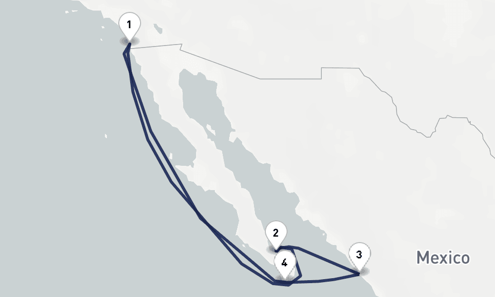 7 days, round-trip Mexican Riviera 8日間