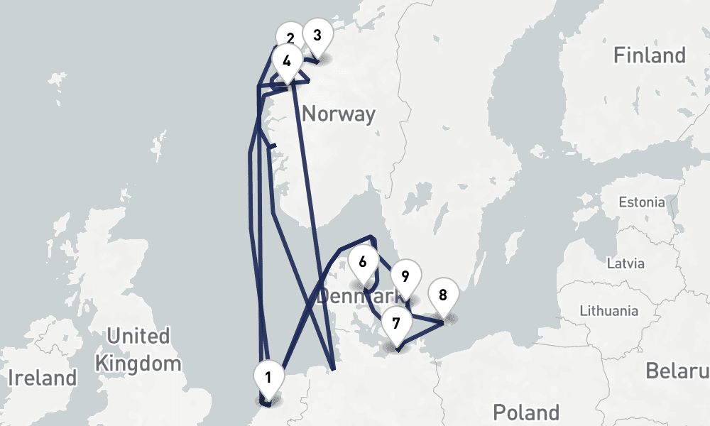 14 days, round-trip Norway Fjords Baltic Capitals With History Channel 15日間