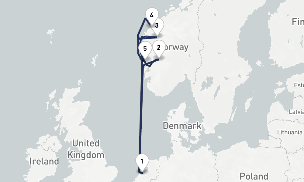7 days, round-trip Norwegian Fjords Nordfjord 8日間